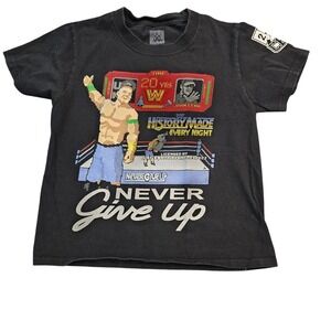 WWE John Cena 20 Years Never Give Up T Shirt Youth S Black Graphic Wrestling Tee